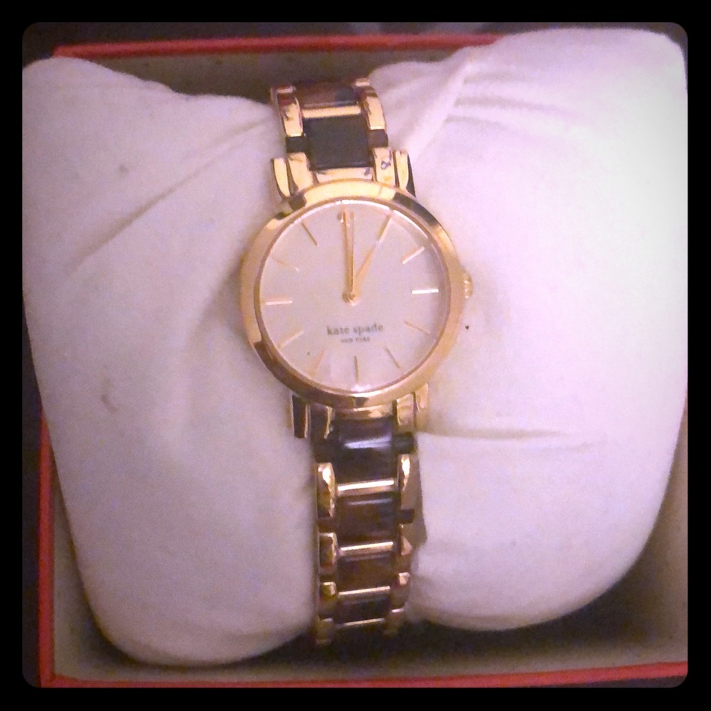 Kate spade gold and tortoise watch
